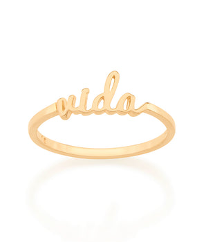 GOLD VIDA (LIFE) SKINNY RING
