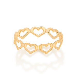 GOLD HEART SKINNY RING