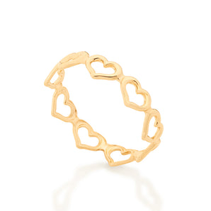 GOLD HEART SKINNY RING