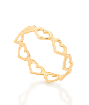 GOLD HEART SKINNY RING