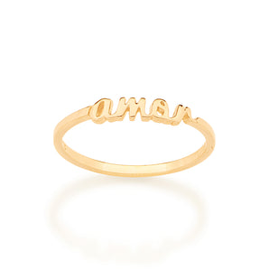 GOLD AMOR (LOVE) SKINNY RING