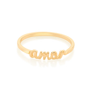 GOLD AMOR (LOVE) SKINNY RING