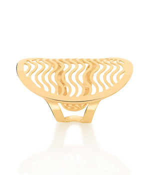 GOLD WAVE MAXI RING