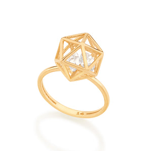 GOLD RING WITH ZIRCONIA
