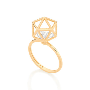 GOLD RING WITH ZIRCONIA