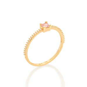 GOLD FOR HER SKINNY ENGAGEMENT RING IN LIGHT PINK