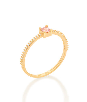 GOLD FOR HER SKINNY ENGAGEMENT RING IN LIGHT PINK