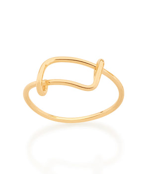 GOLD CHARM SKINNY RING
