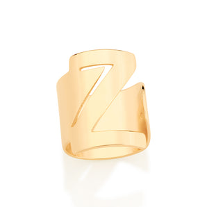 GOLD BOLD LETTER RING
