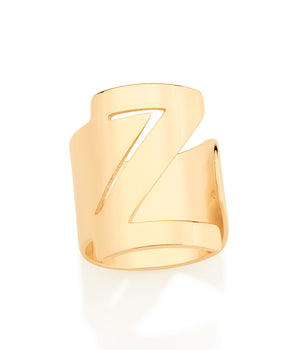 GOLD BOLD LETTER RING