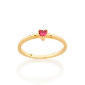 GOLD HEART SKINNY RING