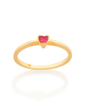 GOLD HEART SKINNY RING