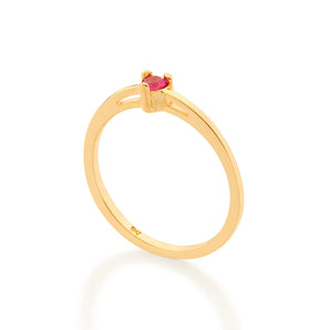 GOLD HEART SKINNY RING