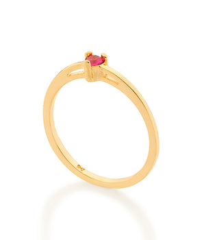 GOLD HEART SKINNY RING