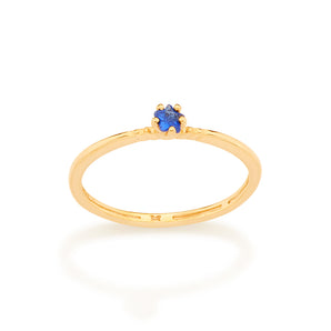GOLD STAR SKINNY RING IN BLUE