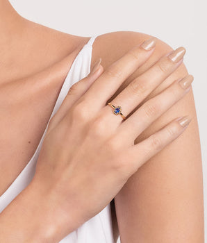 GOLD JOY RING IN BLUE