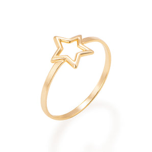GOLD STAR SKINNY RING