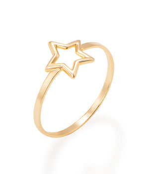 GOLD STAR SKINNY RING