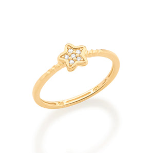 GOLD SINGLE STAR SKINNY RING