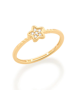 GOLD SINGLE STAR SKINNY RING