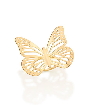 GOLD LARGE BUTTERFLY MAXI RING