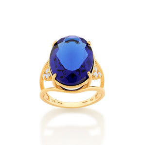 GOLD TRADITIONAL ROYALTY RING IN RED