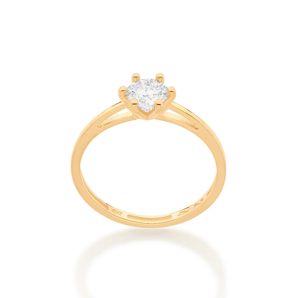 Simple Solitaire Rong GOLD SIMPLE SOLITAIRE RING – Rommanel