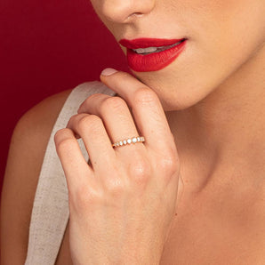 GOLD STUDDED SKINNY RING