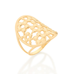 GOLD FLOWER MAXI RING