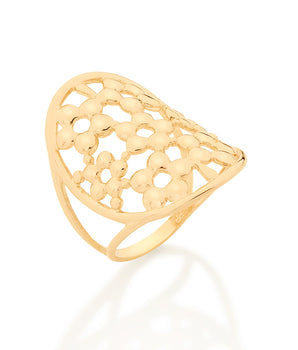 GOLD FLOWER MAXI RING