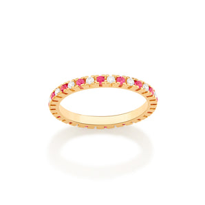 GOLD MULTI COLOR STUDDED SKINNY RING