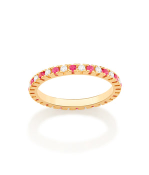 GOLD MULTI COLOR STUDDED SKINNY RING