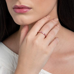 GOLD MULTI COLOR STUDDED SKINNY RING