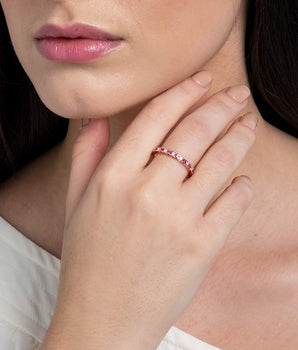GOLD MULTI COLOR STUDDED SKINNY RING
