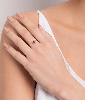 GOLD JOY RING IN RED