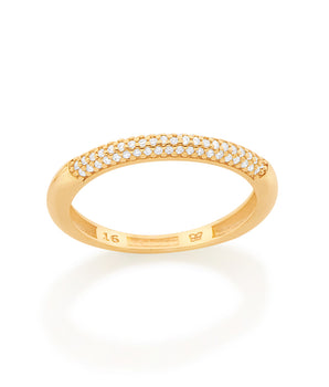 GOLD HALF STUDDED RING