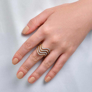 GOLD DUO TONE WAVE RING