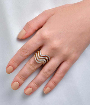 GOLD DUO TONE WAVE RING