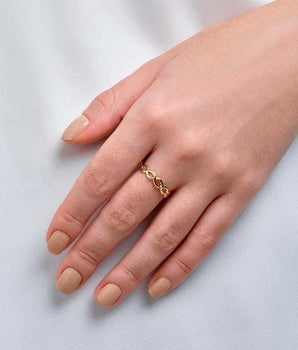 GOLD LACED SKINNY RING