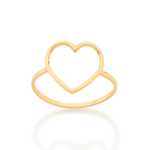GOLD  HEART OUTLINE RING
