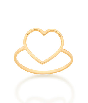 GOLD  HEART OUTLINE RING