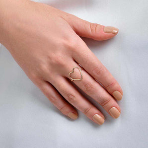 GOLD  HEART OUTLINE RING