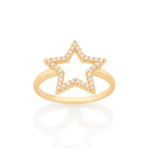 GOLD STUDDED STAR RING