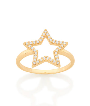 GOLD STUDDED STAR RING