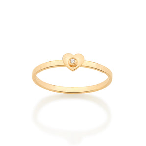 GOLD TINY HEART SKINNY RING
