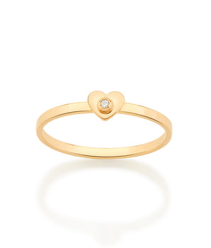 GOLD TINY HEART SKINNY RING