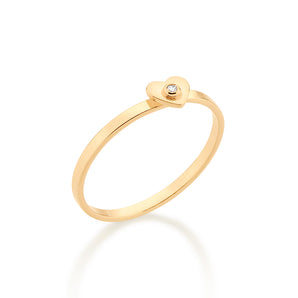 GOLD TINY HEART SKINNY RING