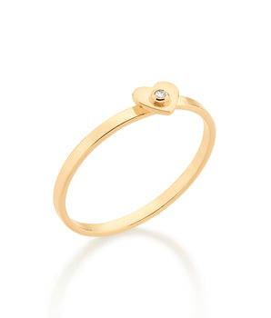 GOLD TINY HEART SKINNY RING