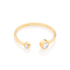 GOLD DOUBLE POINT OF LIGHT SKINNY RING