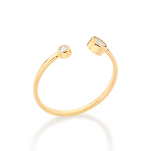 GOLD DOUBLE POINT OF LIGHT SKINNY RING
